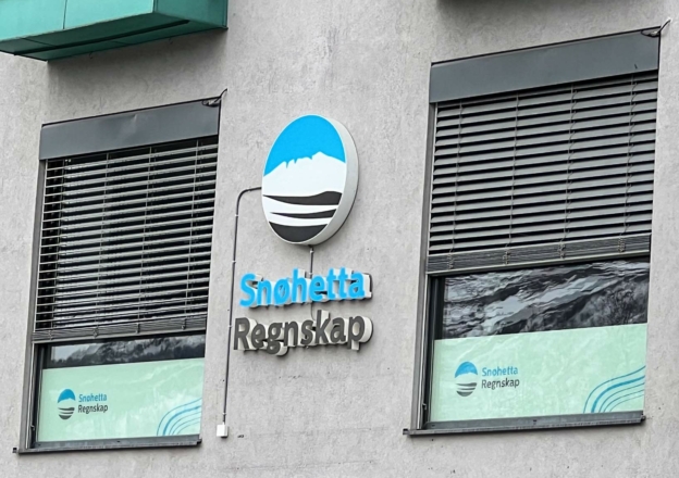 LED-skilt i norsk kvalitet for Snøhetta Regnskap