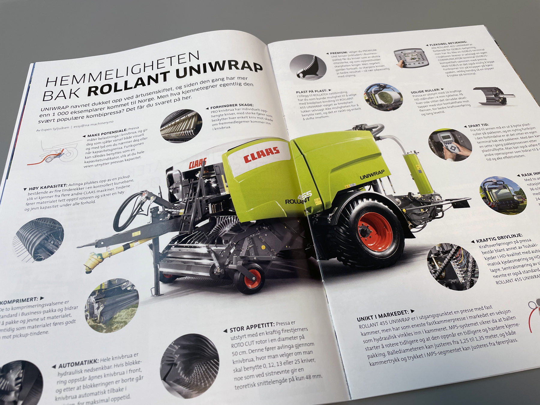 Oppslag fra AgroNytt om CLAAS Rollant Uniwrap