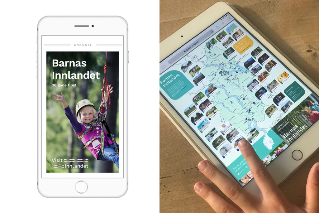Barnas Innlandet for Visit Innlandet vist på mobil og nettbrett