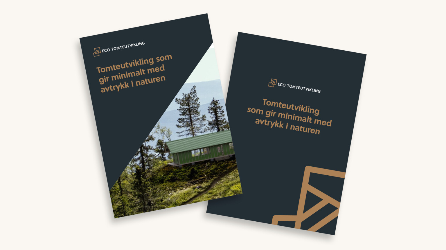Brosjyrer for Eco Tomteutvikling om tomteutvikling med minimalt avtrykk