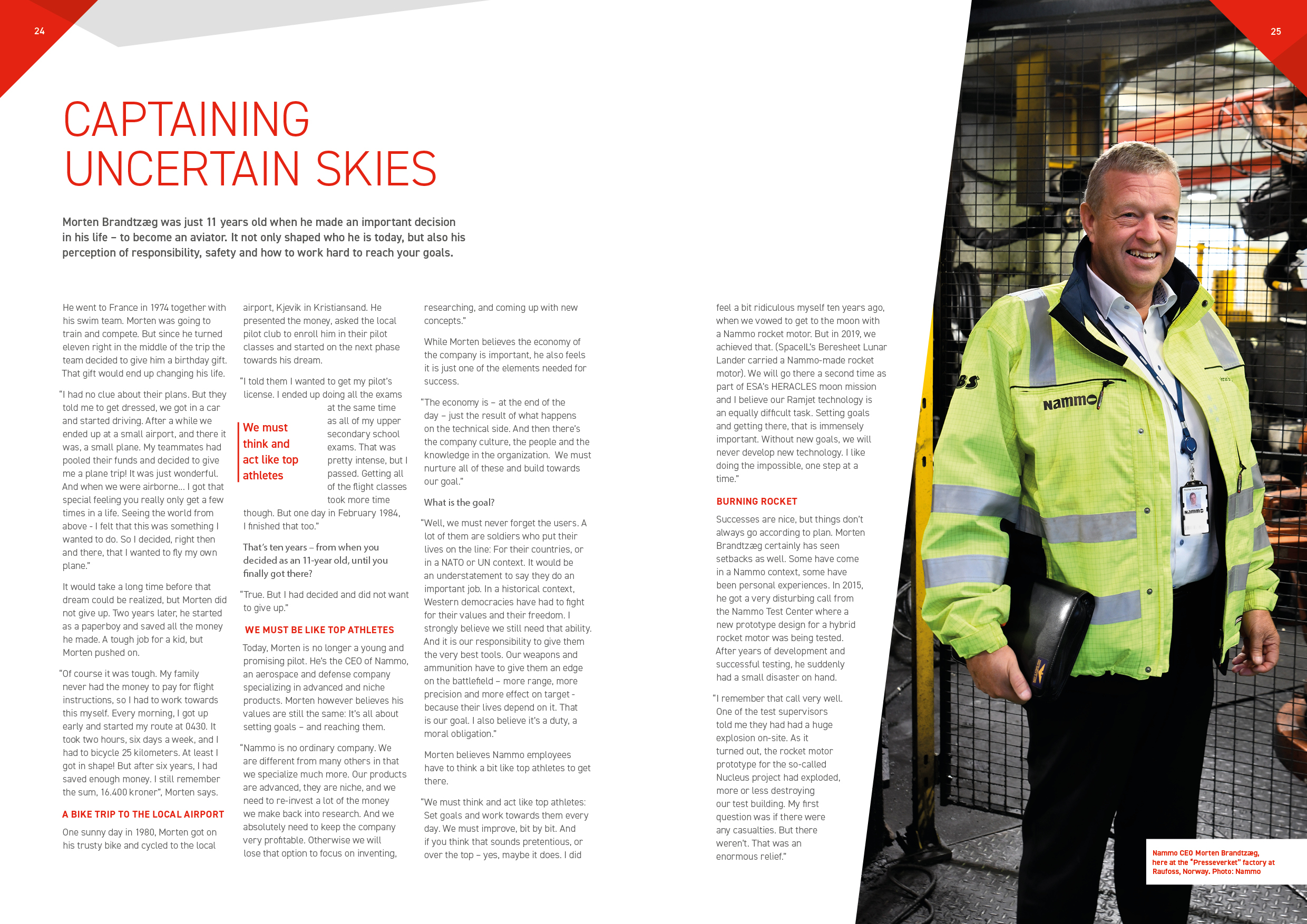 Oppslag Captaining Uncertain Skies fra Nammo Insights Magazine 2022