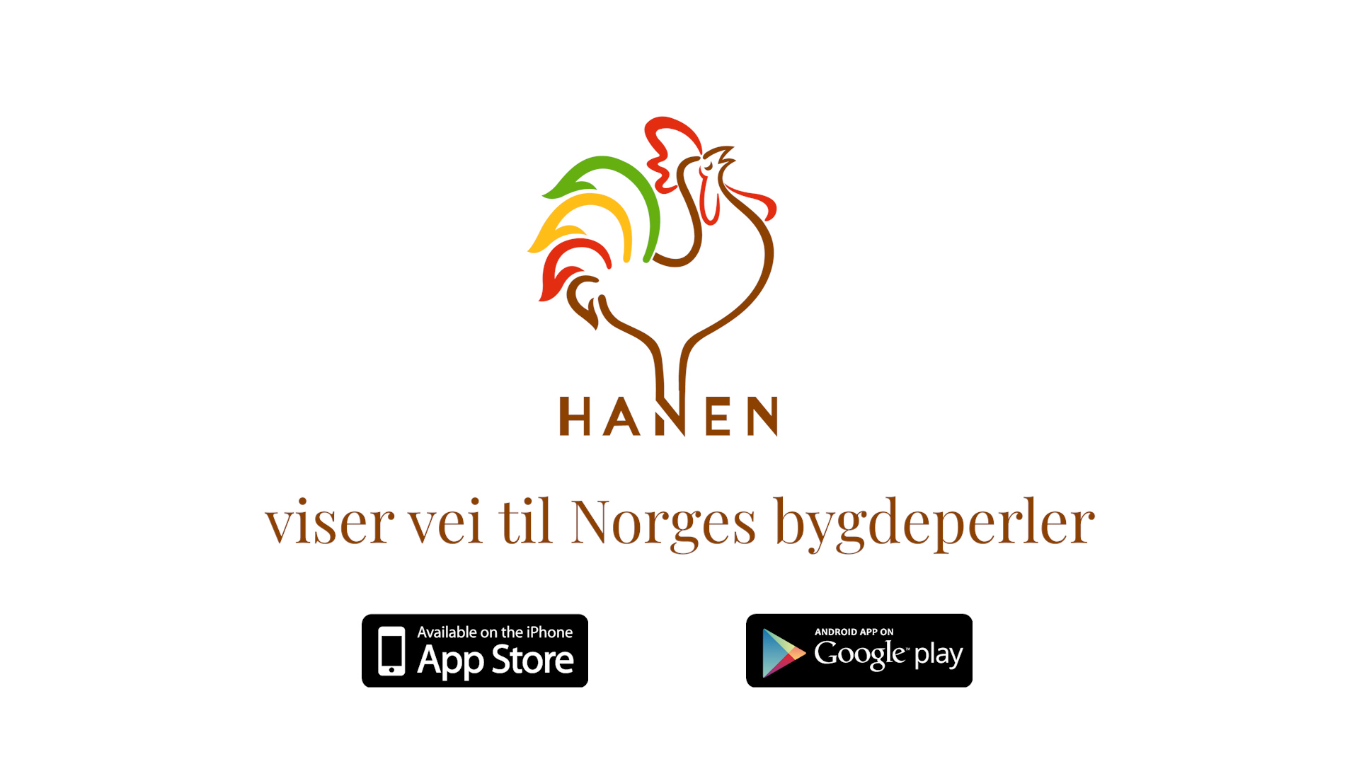 Grafikk for appen HANEN – viser vei til Norges bygdeperler
