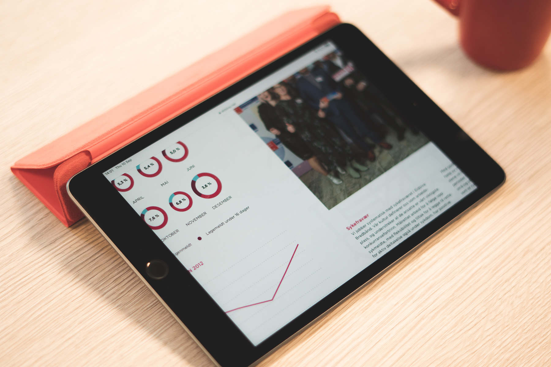 Årsrapport 2019 for Eidsiva Bredbånd med nøkkeltall vist på nettbrett