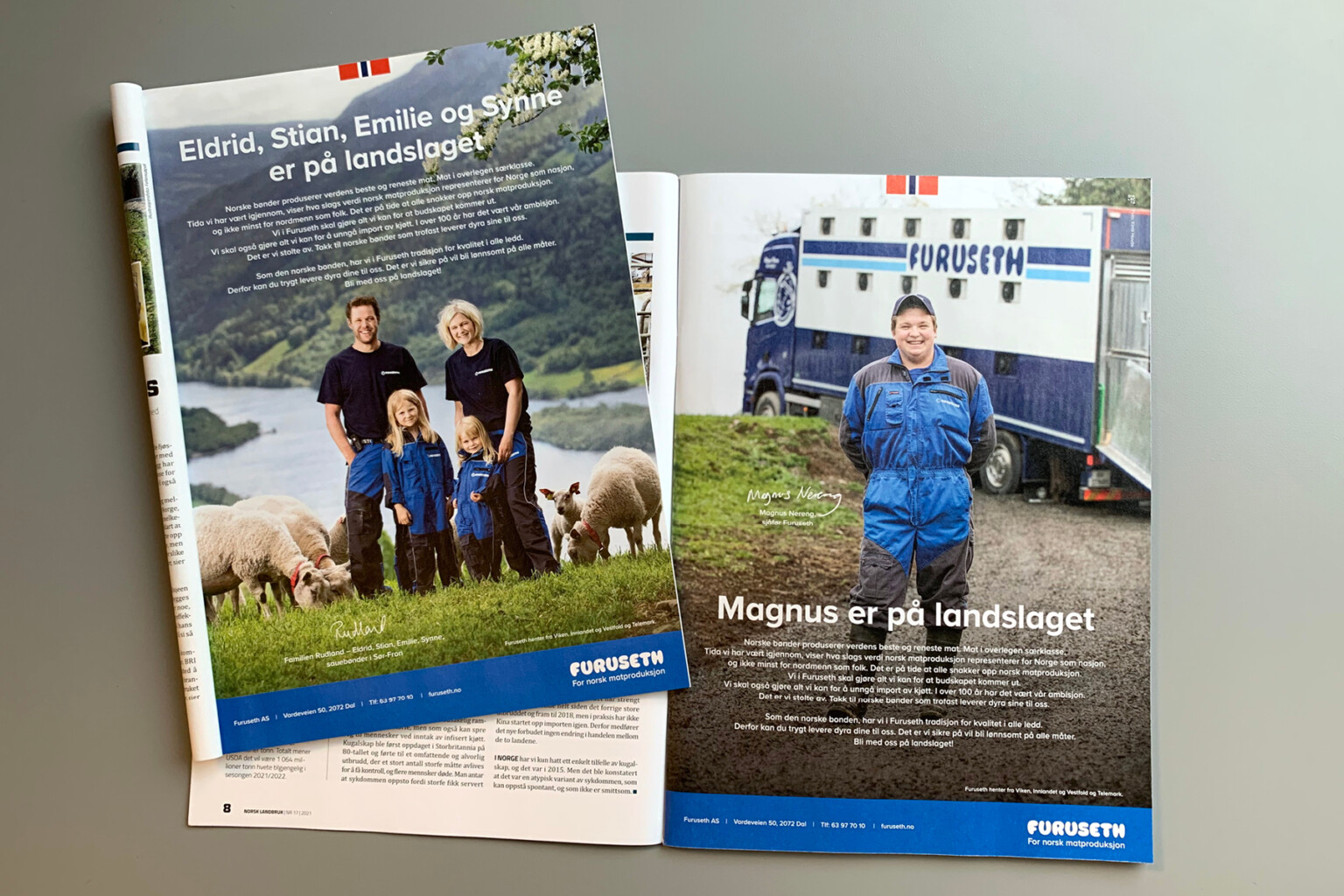 Magasinannonser for Furuseth i kampanjen Bli med landslaget