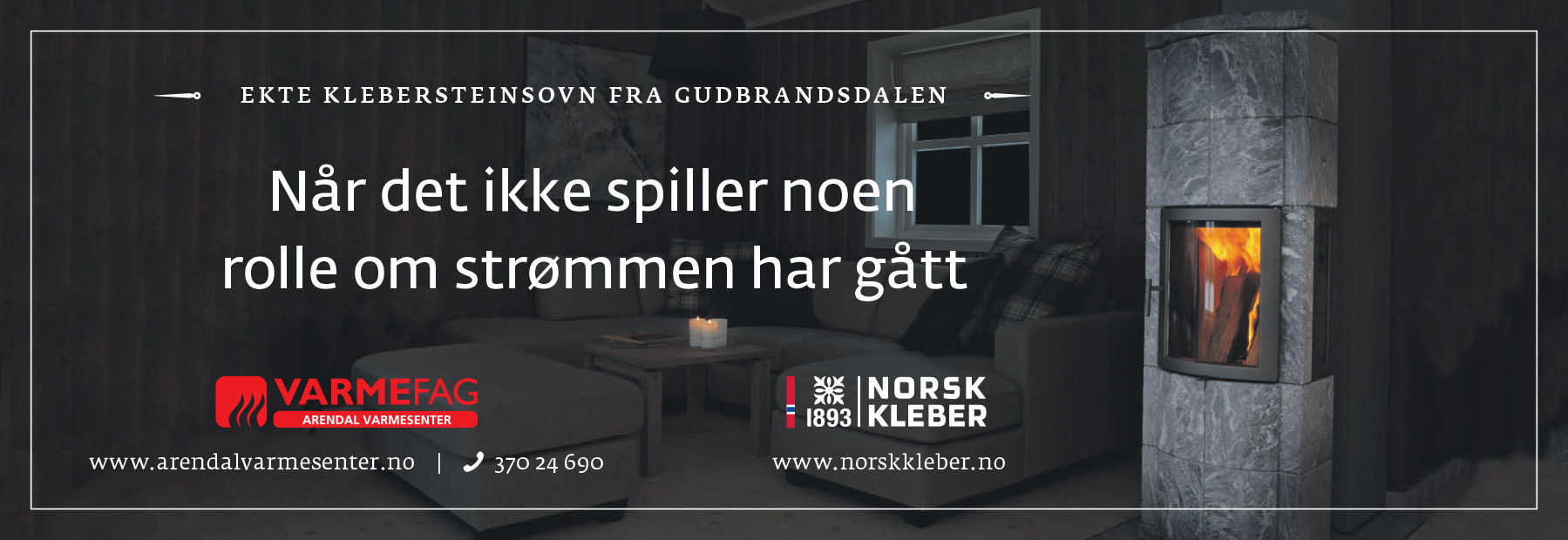 Banner for klebersteinsovn fra Norsk Kleber og Varmefag