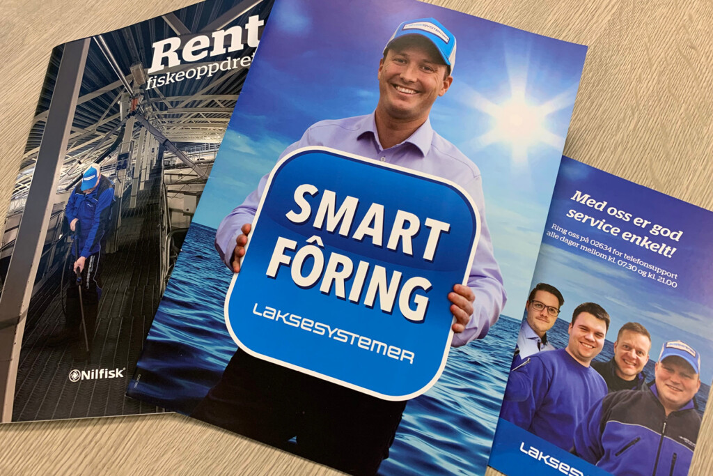 Brosjyrer for Laksesystemer med kampanjen Smart fôring