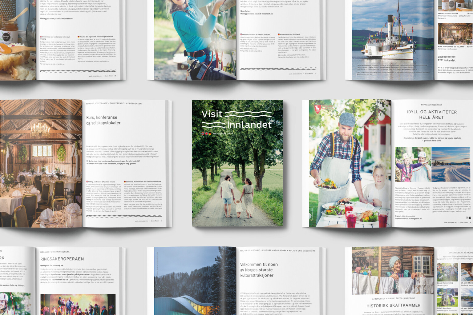 Oppslag fra turistguiden 2020 for Visit Innlandet