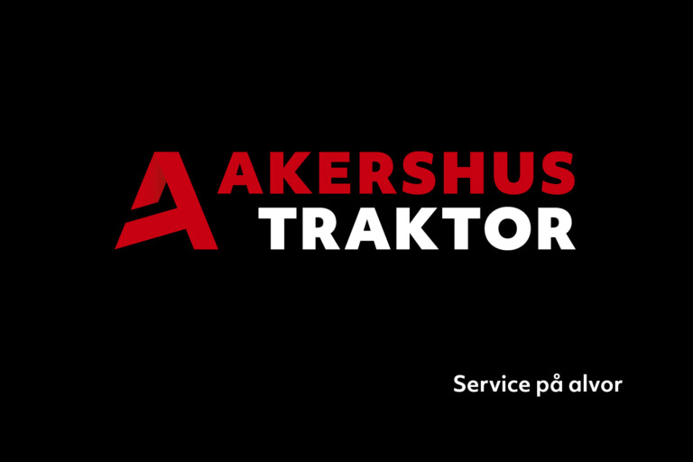 Logo for Akershus Traktor med slagordet Service på alvor