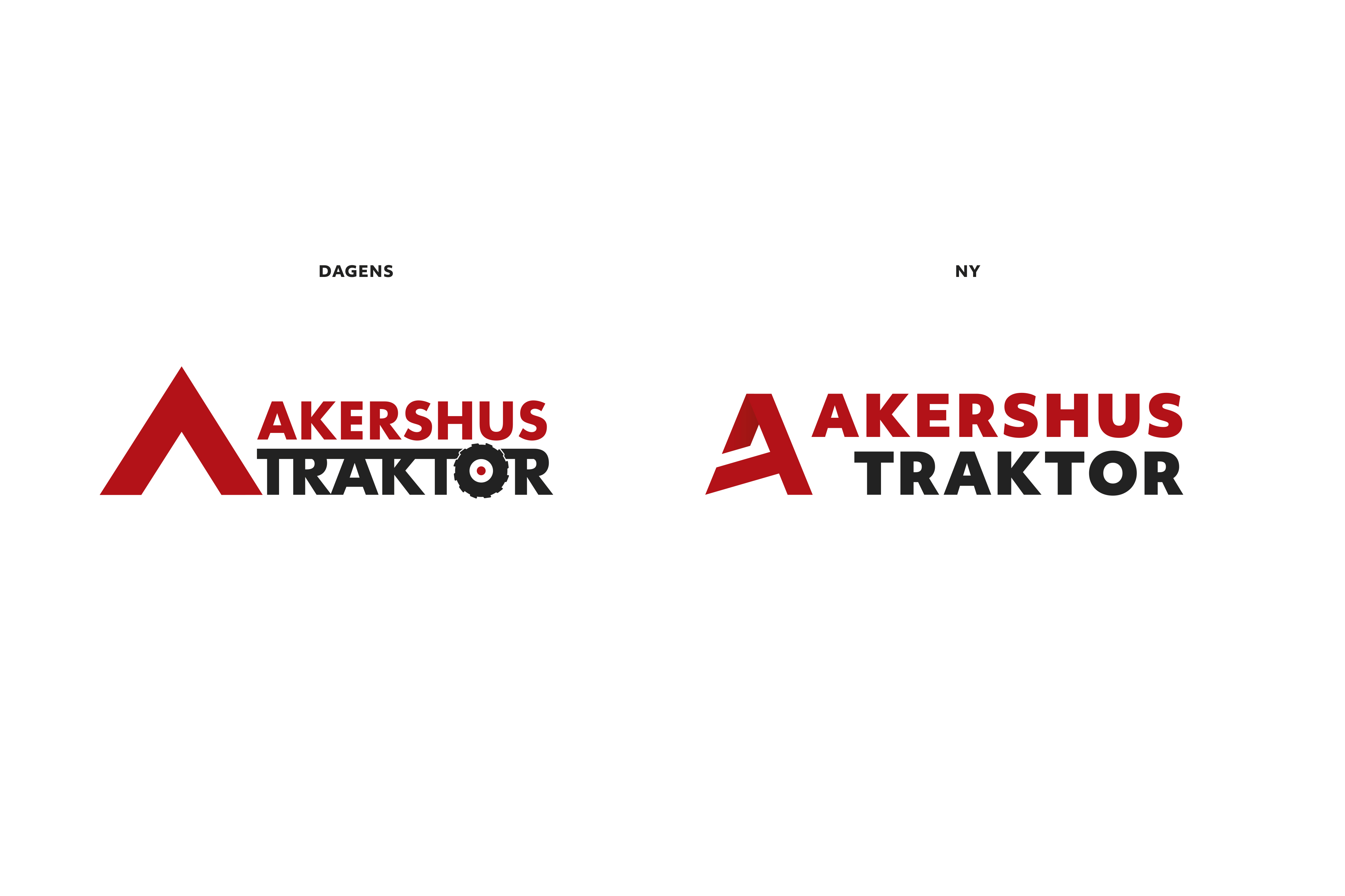Gammel og ny logo for Akershus Traktor