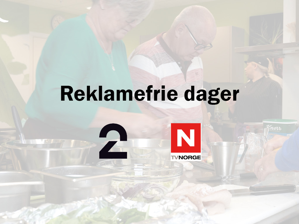 Grafikk for Reklamefrie dager med logoene til TV 2 og TVNorge