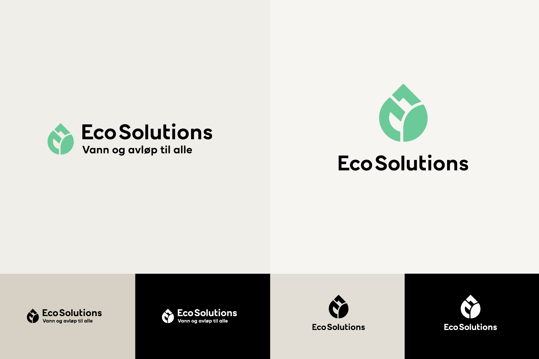 Logo for Eco Solutions i ulike fargevarianter