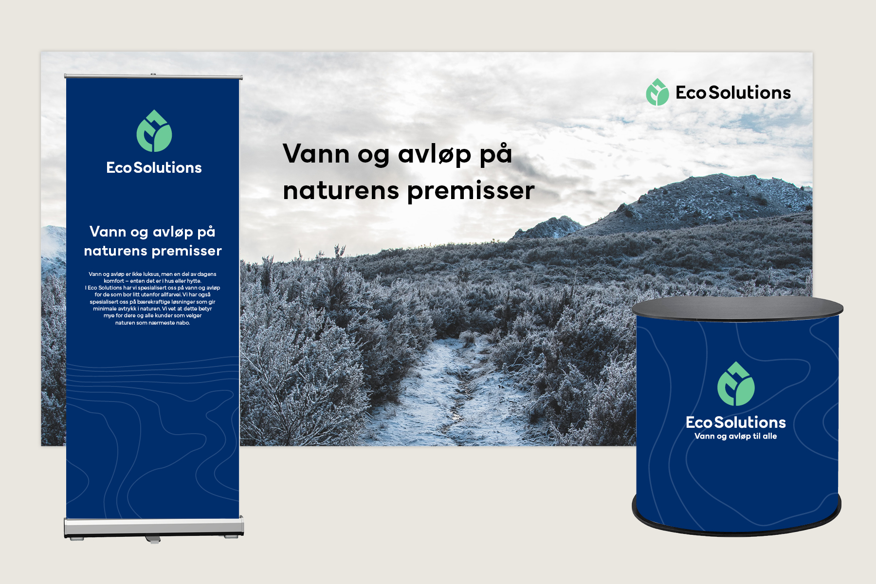Rollup, messevegg og disk i profilen til Eco Solutions