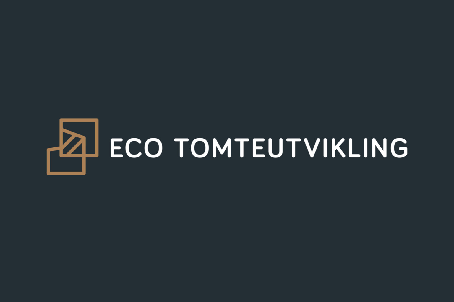 Logo for Eco Tomteutvikling på mørk bakgrunn