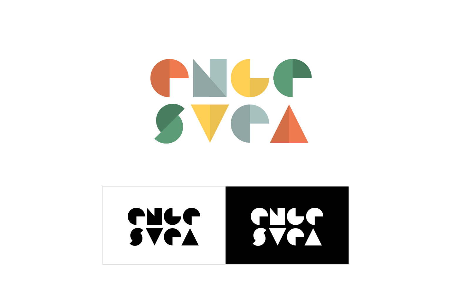 Logo for Engesvea barne- og ungdomsskole i farger og svart-hvitt