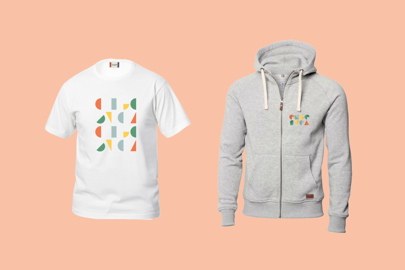 T-skjorte og hettegenser med logoen til Engesvea barne- og ungdomsskole