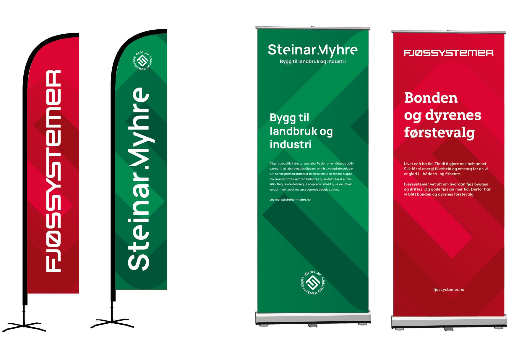 Beachflagg og rollups for Steinar Myhre og Fjøssystemer