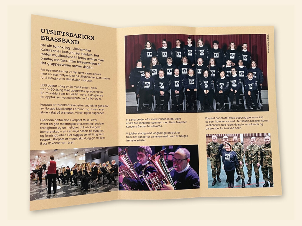 Oppslag fra brosjyren for Utsiktsbakken Brassband